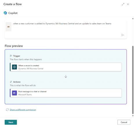 Power Automate-flows instellen met Copilot